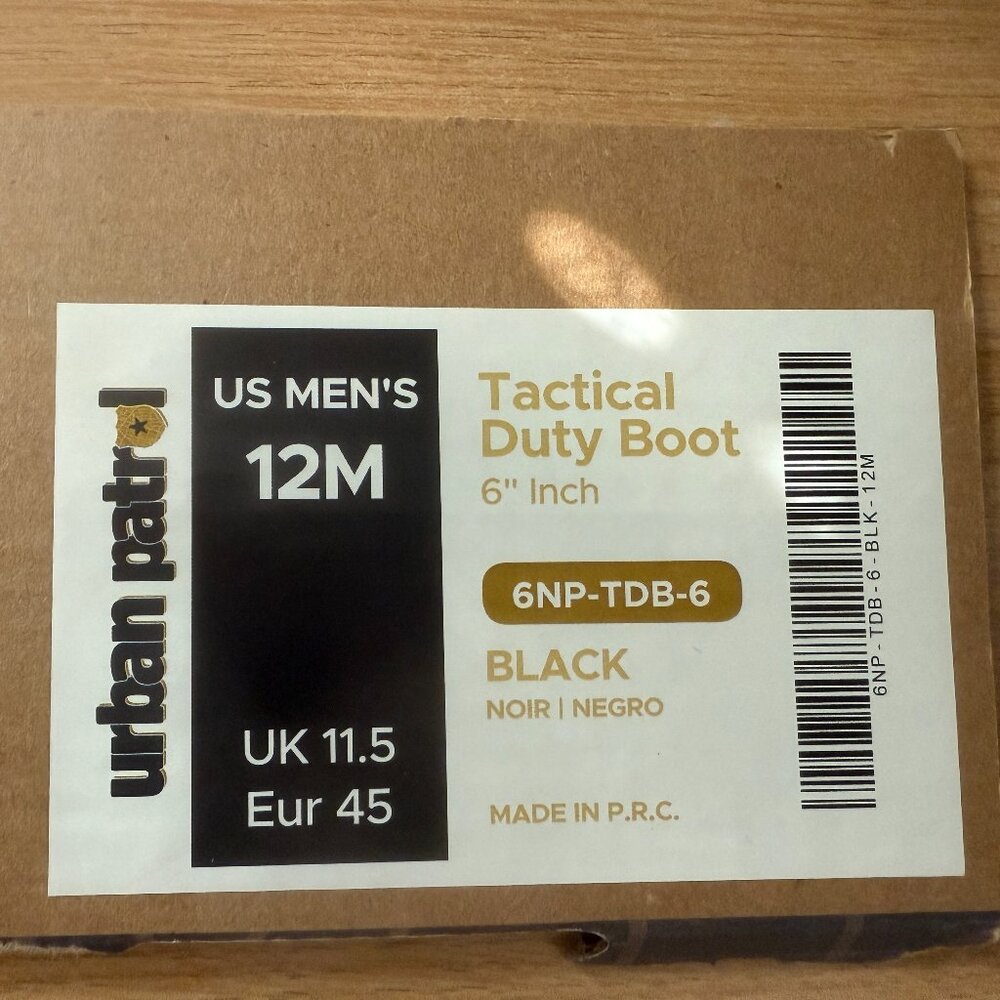NWT Urban Patrol Balck 6" Tactical Duty Boots 12M - Picture 5 of 5